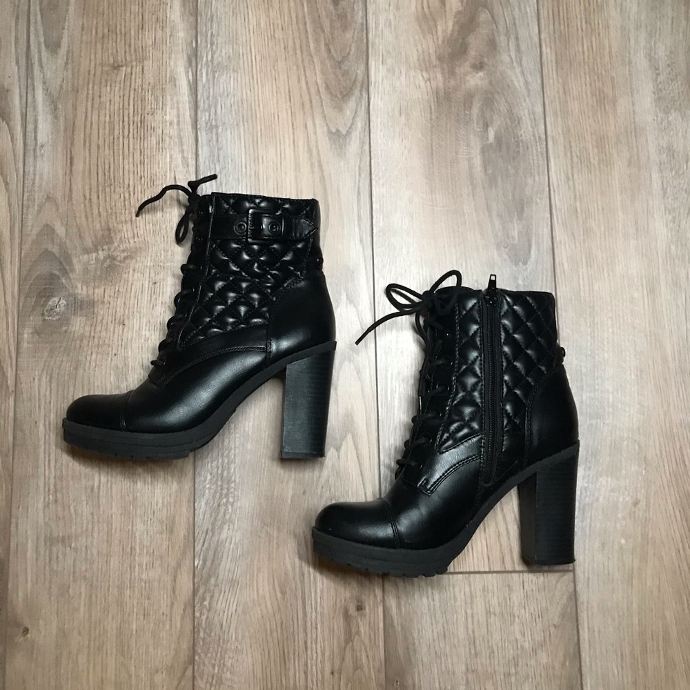 Guess Quilted Combat Booties